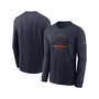 Men's Navy Chicago Bears Sideline Performance Long Sleeve T-shirt