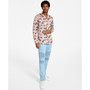 Men's Classic-Fit Long Sleeve Sprig Print Camp Shirt, Created for Macy's