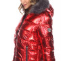 Women's Metallic Puffer Coat With Hoodie