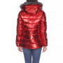 Women's Metallic Puffer Coat With Hoodie