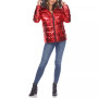 Women's Metallic Puffer Coat With Hoodie