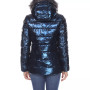 Women's Metallic Puffer Coat With Hoodie