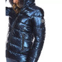 Women's Metallic Puffer Coat With Hoodie