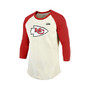 Men's Threads Patrick Mahomes Cream, Red Kansas City Chiefs Super Bowl LVII Name and Number Raglan 3/4-Sleeve T-shirt