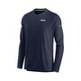 Men's College Navy Seattle Seahawks 2022 Sideline Coach Chevron Lock Up Performance Long Sleeve T-shirt