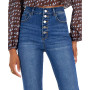Juniors' Multi-Button Cut-Hem Skinny-Leg Denim Jeans