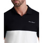 Karl Lagerfeld Men's Color Block Johnny Collar Polo Shirt