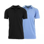 Men's Tag less Dry-Fit Moisture-Wicking Polo Shirt, Pack of 2