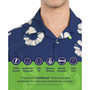 Men's Slim-Fit Performance Stretch Striped Leaf Print Short-Sleeve Button-Down Shirt