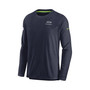 Men's College Navy Seattle Seahawks Sideline Lockup Performance Long Sleeve T-shirt