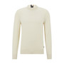 Men's Crew-Neck Structured Cotton Stripe Details Sweater