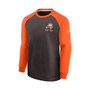 Men's Brown, Orange Cleveland Browns Brownie The Elf Historic Raglan Crew Performance Sweater