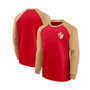 Men's Scarlet and Gold-Tone San Francisco 49ers Historic Raglan Crew Performance Sweater