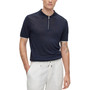 Men's Linen-Blend Polo Sweater with Zip Placket