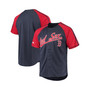 Men's Navy Boston Red Sox Button-Down Raglan Replica Jersey