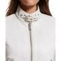 Faux-Leather Latch Collar Lined Moto Racer Jacket