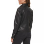 Faux-Leather Latch Collar Lined Moto Racer Jacket