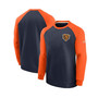 Men's Navy, Orange Chicago Bears Historic Raglan Crew Performance Sweater
