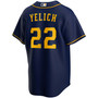 Men's Christian Yelich Navy Milwaukee Brewers Alternate Replica Player Jersey