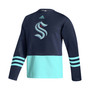 Men's Deep Sea Blue Seattle Kraken Logo AEROREADY Pullover Sweater