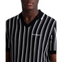 Karl Lagerfeld Men's V-neck Striped Sweater Polo Shirt with Logo