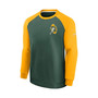 Men's Green and Gold Green Bay Packers Historic Raglan Crew Performance Sweater
