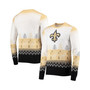 Men's White New Orleans Saints Big Logo Knit Ugly Pullover Sweater