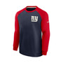 Men's Navy, Red New York Giants Historic Raglan Crew Performance Sweater