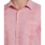 Men's Embroidered Pintucked Panel Button-Down Shirt