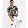 Regular-Fit Abstract Floral-Print Button-Down Camp Shirt