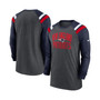 Men's Heathered Charcoal, Navy New England Patriots Tri-Blend Raglan Athletic Long Sleeve Fashion T-shirt