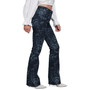 Women's Adeline Floral-Print High-Rise Flare Jeans