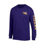 Men's Purple LSU Tigers Team Stack Long Sleeve T-shirt