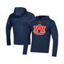 Men's Navy Auburn Tigers School Logo Raglan Long Sleeve Hoodie Performance T-shirt