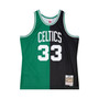Men's Larry Bird Black, Kelly Green Boston Celtics Hardwood Classics 1985-86 Split Swingman Jersey