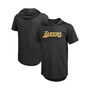 Men's Threads Heathered Black Los Angeles Lakers Wordmark Tri-Blend Hoodie T-shirt