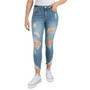 Juniors' Mid-Rise Distressed Curvy Crop Jeans