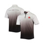 Men's White, Brown Cleveland Browns Rory Quarter-Zip Polo Shirt