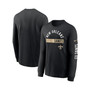 Men's Black New Orleans Saints Fan Gear Color Bar Long Sleeve T-shirt