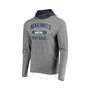 Men's Gray, College Navy Seattle Seahawks Active Block Hoodie Long Sleeve T-shirt
