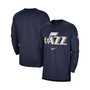 Men's Navy Utah Jazz 75th Anniversary Pregame Shooting Performance Raglan Long Sleeve T-shirt