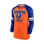 Men's Orange and Royal Denver Broncos Throwback Raglan Long Sleeve T-shirt