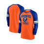 Men's Orange and Royal Denver Broncos Throwback Raglan Long Sleeve T-shirt