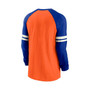 Men's Orange and Royal Denver Broncos Throwback Raglan Long Sleeve T-shirt