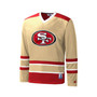 Men's Gold San Francisco 49ers Cross-Check V-Neck Long Sleeve T-shirt