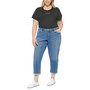Trendy Plus Size Cuffed-Hem Slim-Fit Jeans