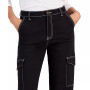 Juniors' High Rise Wide-Leg Cargo Jeans