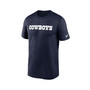 Men's Navy Dallas Cowboys Legend Wordmark Performance T-shirt