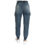 Juniors' Mid Rise Two Button Fly Cargo Jogger Jeans