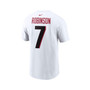 Men's Bijan Robinson White Atlanta Falcons Player Name and Number T-shirt